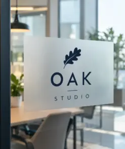 Custom Frosted Window Decals - custom printed example design