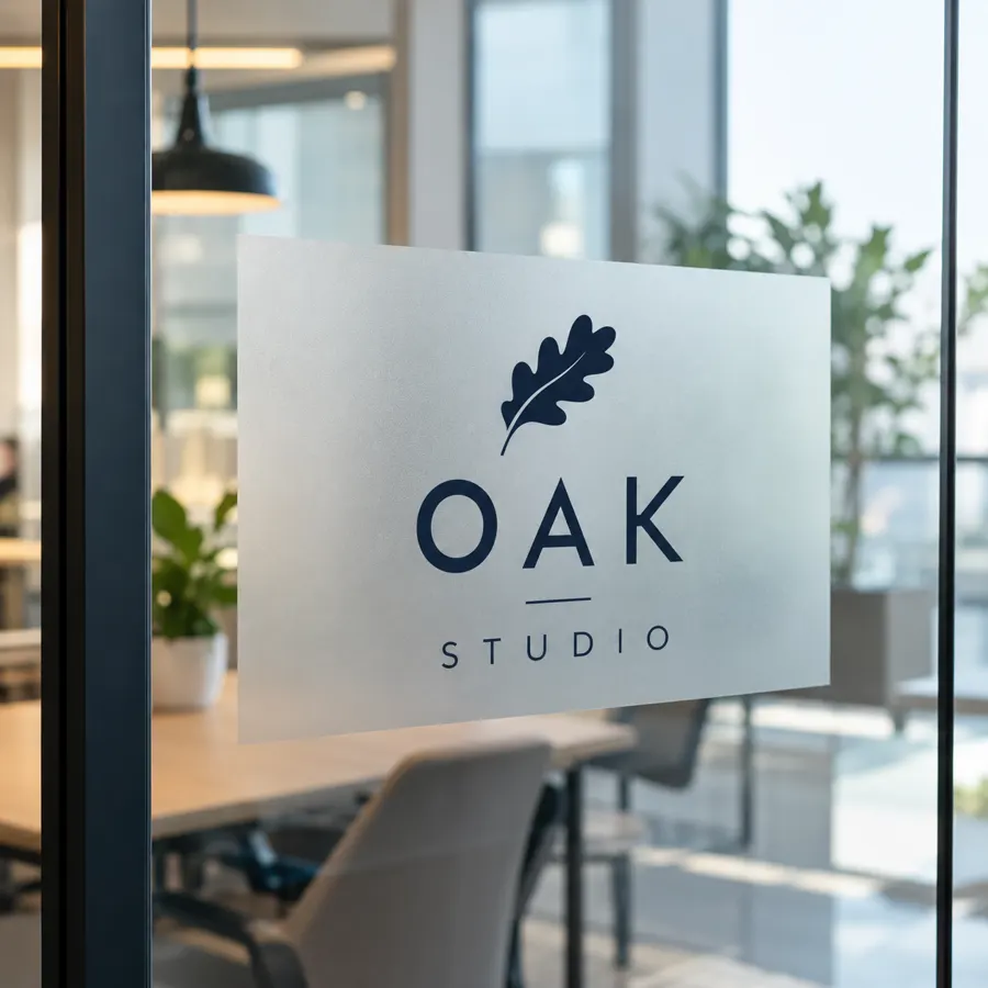 Custom Frosted Window Decals - custom printed example design