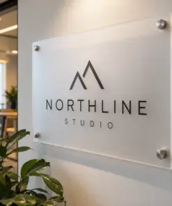 Custom Frosted Acrylic Signs - custom printed example design