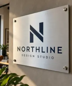 Brushed Aluminum Signs â€” custom printed metal sign example