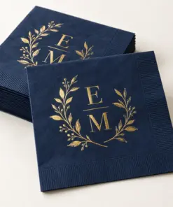 Custom Foil Cocktail Napkins with sample customer artwork