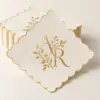 Custom Scalloped Foil Luncheon Napkins with sample customer artwork