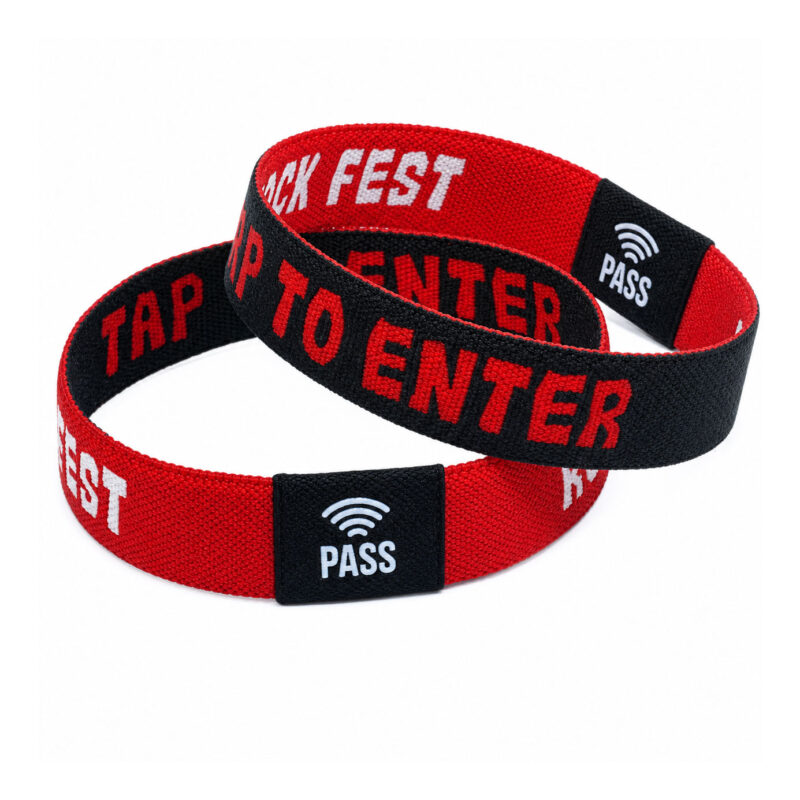 Custom RFID Elastic Fabric Wristbands custom printing example