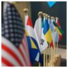 Photographed small handheld flags