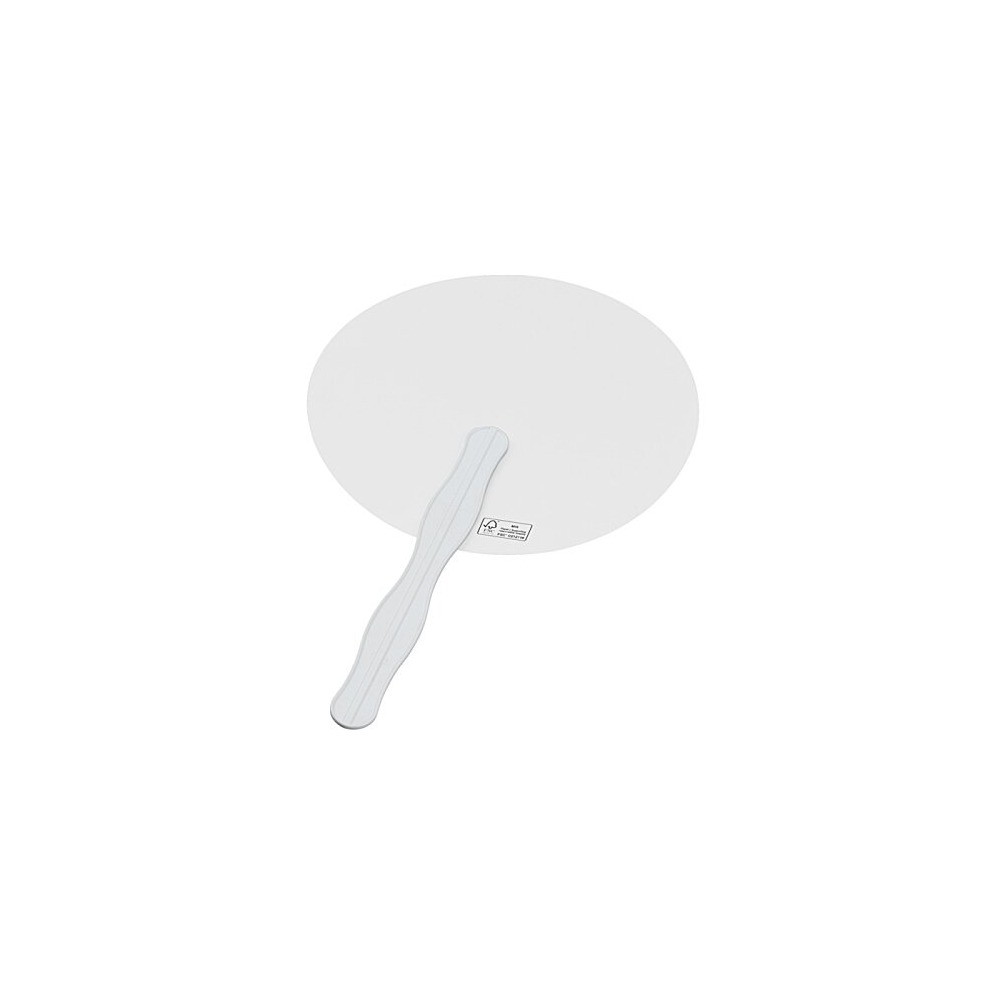 Photographed back of round fan and handle