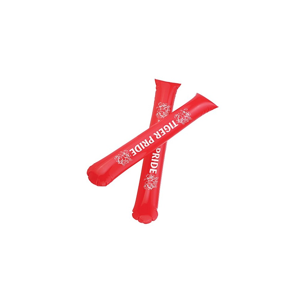 Photographed inflated cheering stick pair