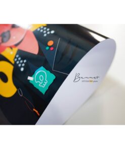 Photographed paper fan banner sample