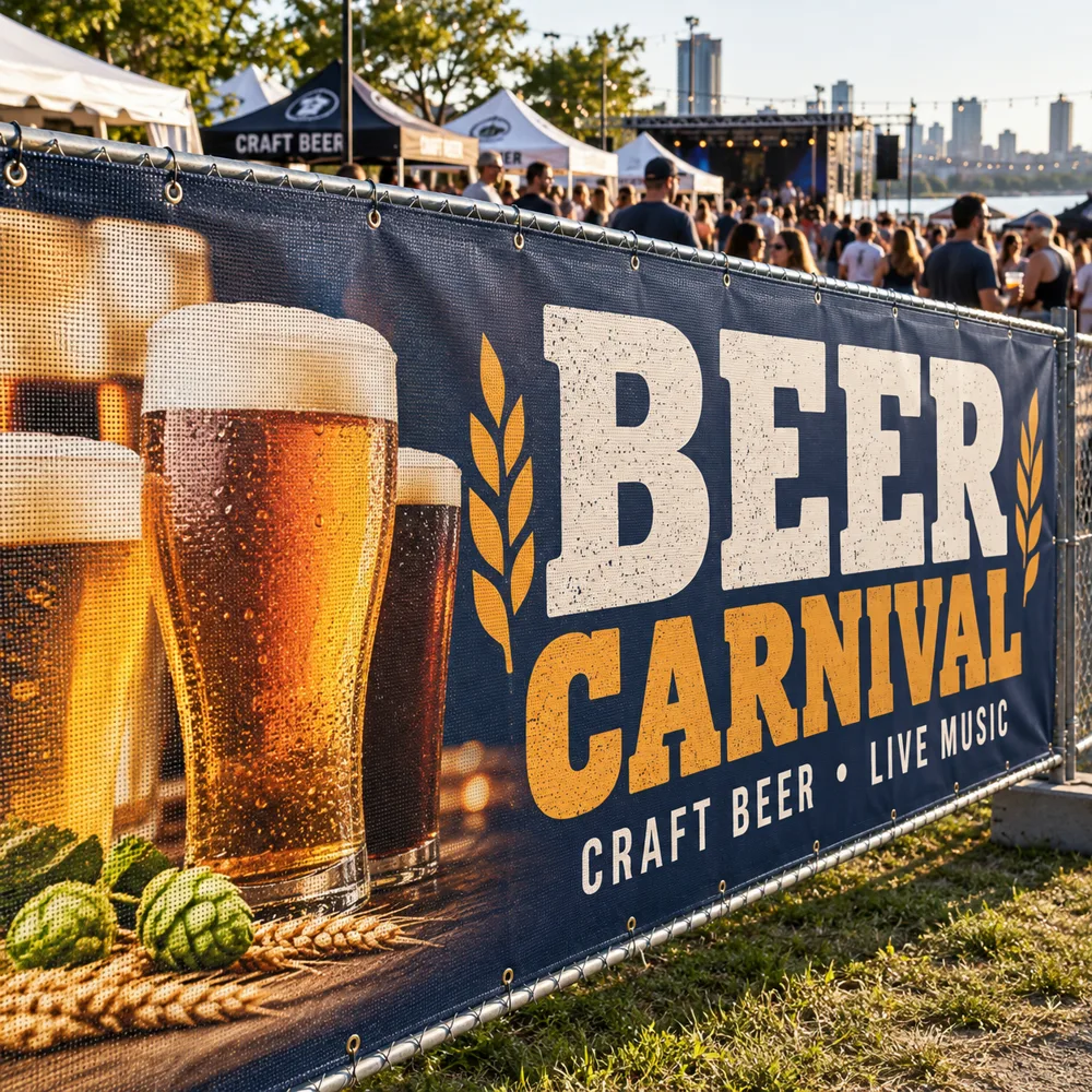 Beer Carnival giant mesh banner