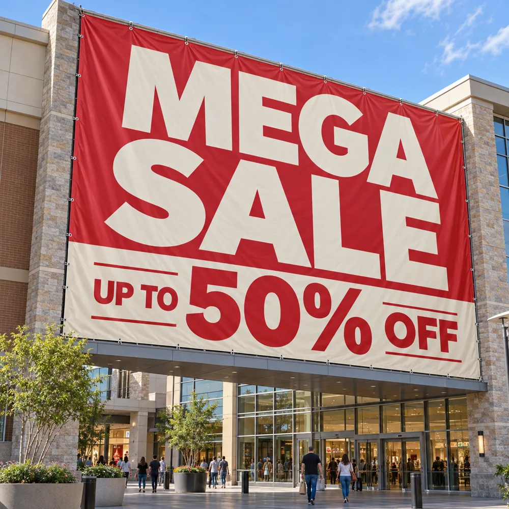 Shopping mall sale giant vinyl banner
