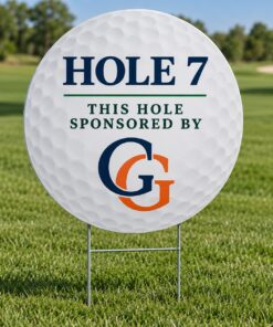 Custom Golf Ball-Shaped Hole Sponsor Yard Signs