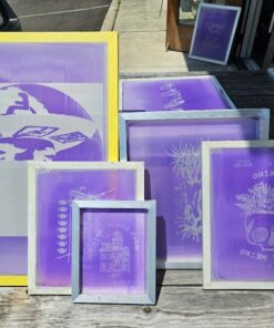 Pre-burned screen printing frame examples