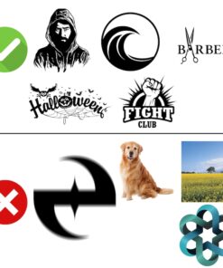 Suitable and unsuitable artwork examples