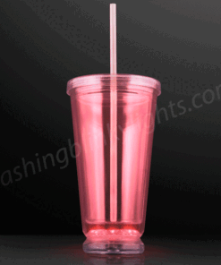 Custom Multicolor LED Fan Straw Tumbler - 18 oz