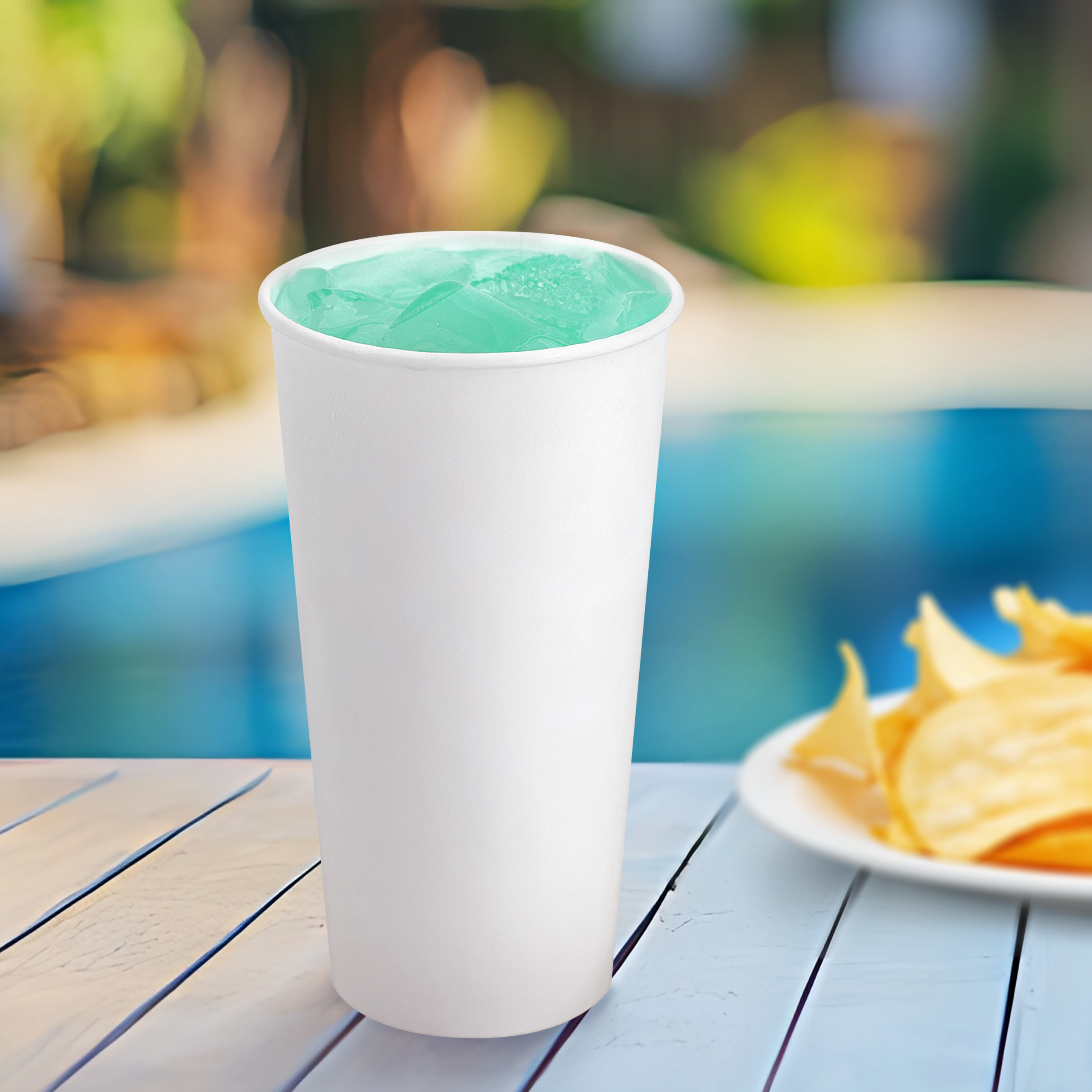 Blank White Paper Cups - 12, 16 or 22 oz - representative blank material