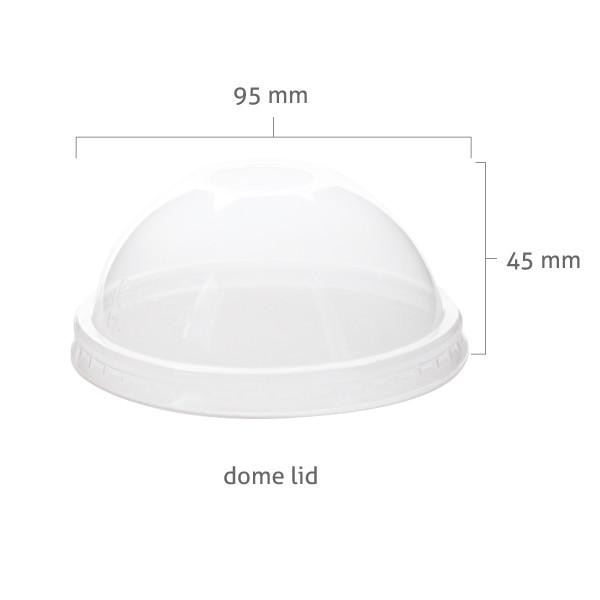 Clear Dome Cup Lids - 95mm - representative blank material