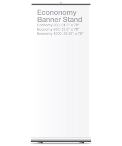 Silver Retractable Banner Stands - Hardware Only, 12 Pack - representative blank material
