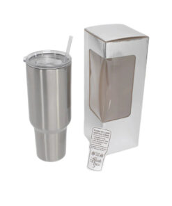 Custom Large Fan Straw Tumbler - 40 oz - Stainless Finish