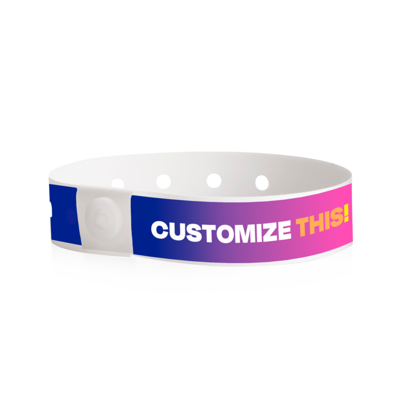 Custom Full-Color Plastic Wristbands custom printing example