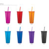 Custom Fan Double-Wall Acrylic Straw Tumbler - 20 oz