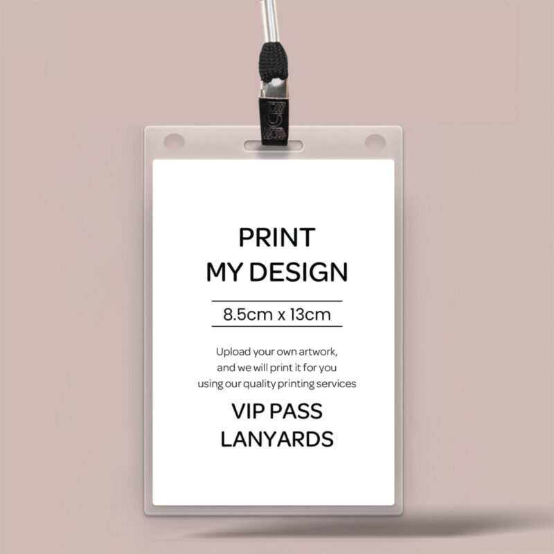 Custom Cardstock Event Passes with Clear Holders custom printing example