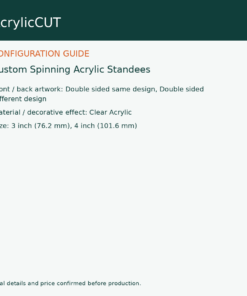 Custom Spinning Acrylic Standees — configuration guide