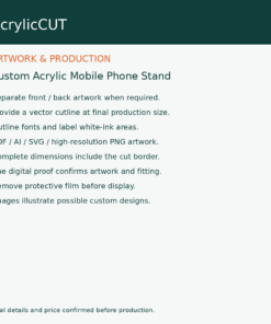 Custom Acrylic Mobile Phone Stand — artwork guide