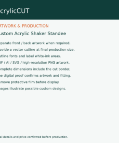 Custom Acrylic Shaker Standee — artwork guide