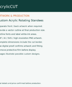 Custom Acrylic Rotating Standees — artwork guide