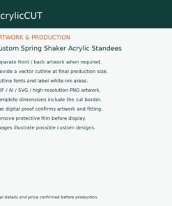 Custom Spring Shaker Acrylic Standees — artwork guide