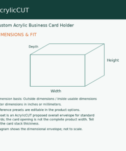 Custom Acrylic Business Card Holder — dimensions and fit