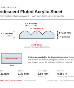 Iridescent Fluted Acrylic Sheet