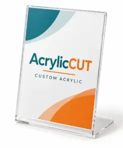 Custom Acrylic Slant-Back Menu / Sign Holder — configuration example