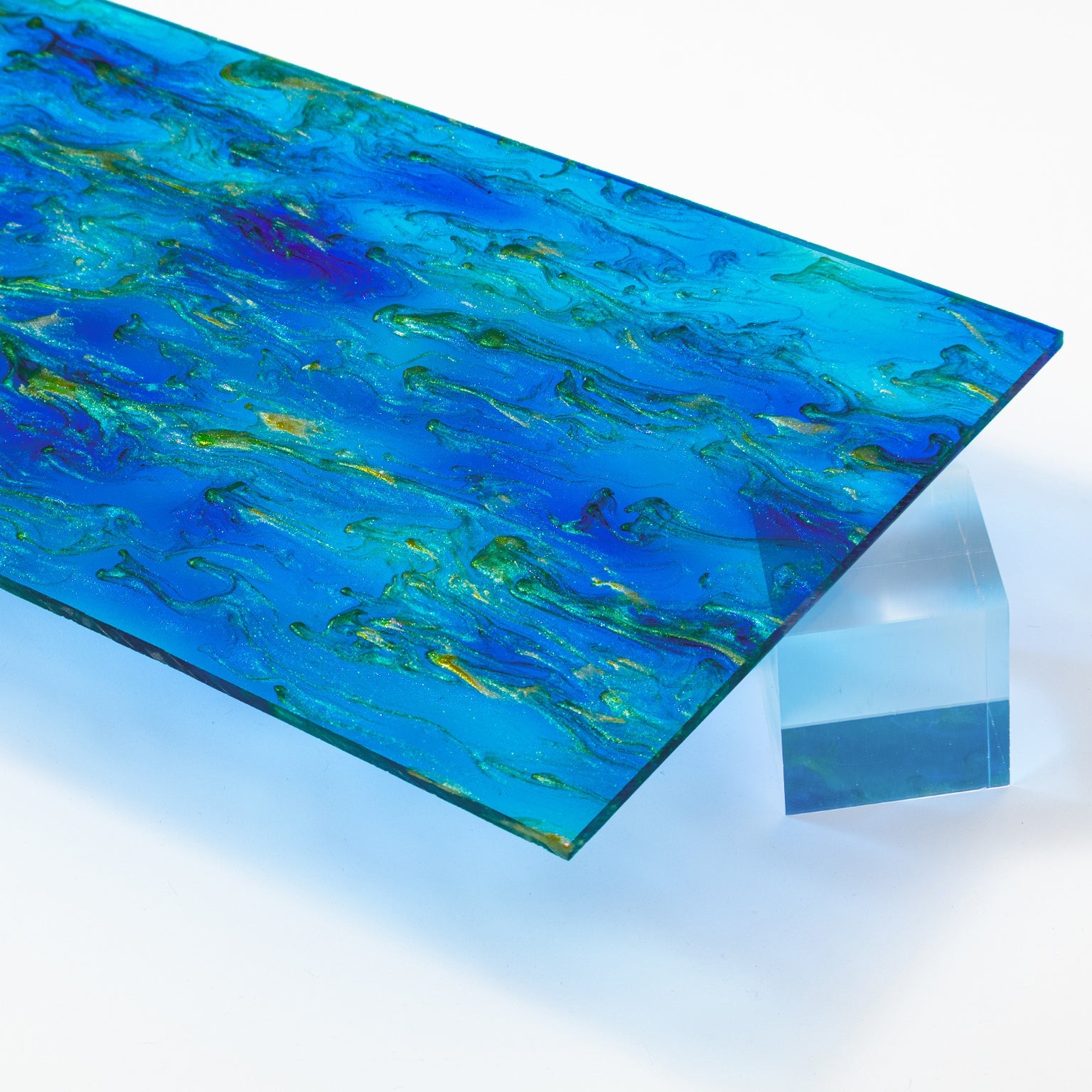 Peacock Blue Shimmer Acrylic Sheet