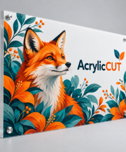 Custom UV Printed White 3015 Acrylic Signs — custom design example