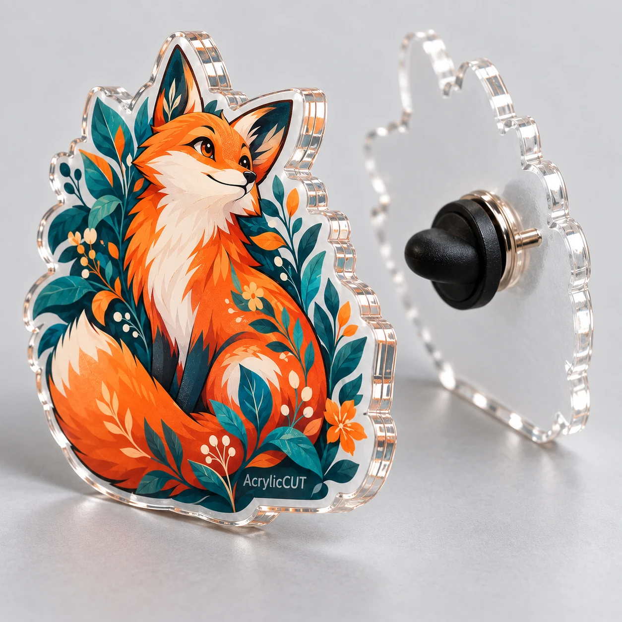 Custom Acrylic Pins — CustomGoods detail illustration