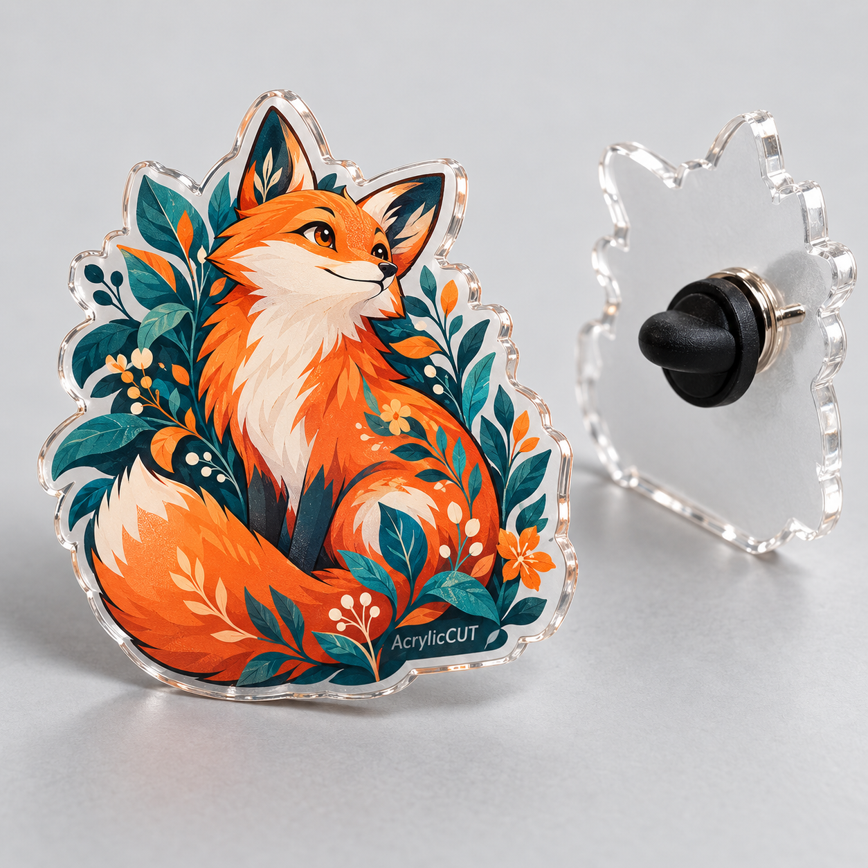 Custom Acrylic Pins — custom design example