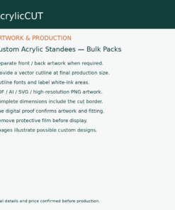 Custom Acrylic Standees — Bulk Packs — artwork guide