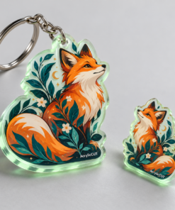 2" Glow-in-the-Dark Acrylic Pins & Keychains — custom design example