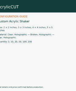 Custom Acrylic Shaker — configuration guide