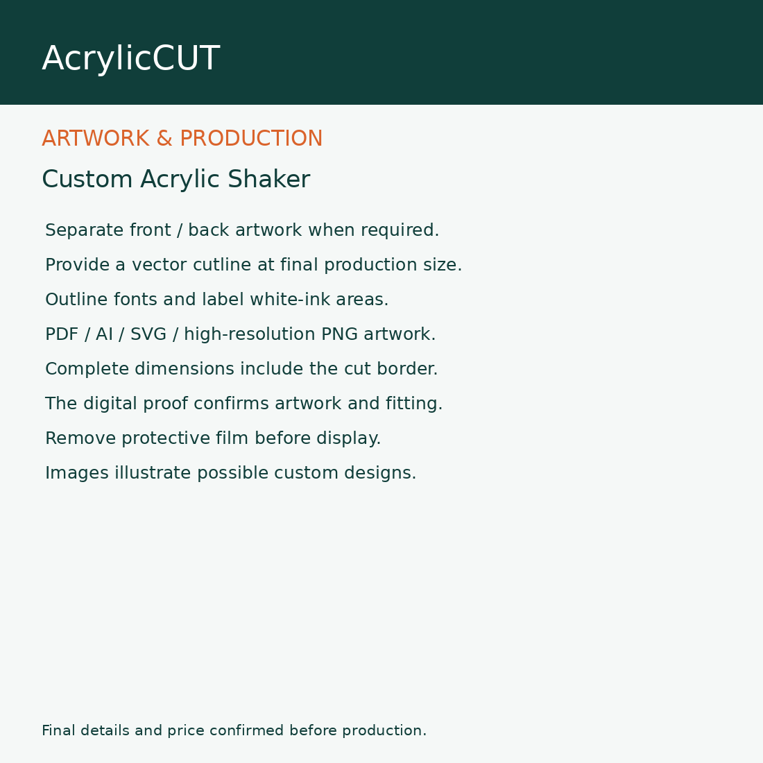 Custom Acrylic Shaker — artwork guide