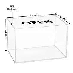 Custom Five-Sided Acrylic Box / Display Cover — detail example